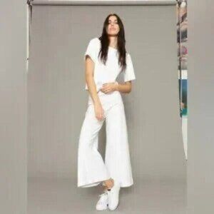 NEW RIPLEY RADER Ponte Knit Cropped Wide Leg Pants Size 4 US Large